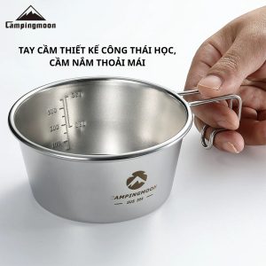 Bát Đa Năng Cắm Trại Campingmoon S360 - INOX 304 Thiết Kế Tay Cầm Công Thái Học, Có Thể Gia Nhiệt Trực Tiếp