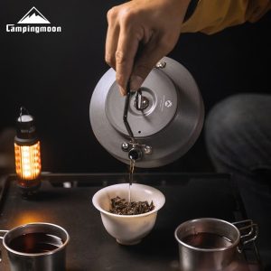 Ấm đun nước cắm trại Campingmoon S800 | S1000 | S1500 hợp kim nhôm siêu nhẹ, chống ăn mòn, dung tích 0,8L-1L