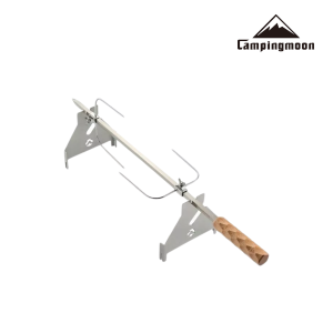 Xiên Nướng Gà Campingmoon MK-60 | Inox 304 An Toàn, tay cầm gỗ sồi, dùng cắm trại, nướng gà vịt
