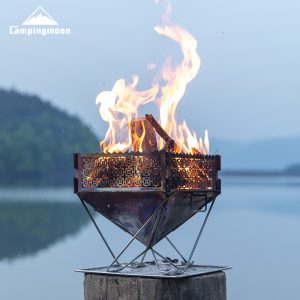 Tấm chắn gió bếp nướng Campingmoon TKB-360-SR | TKB-405-SR | Chất liệu thép không gỉ, có túi đựng