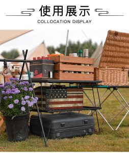 Kệ để đồ cắm trại Campingmoon T-230 | Kệ để đồ dã ngoại có thể xếp tầng, chất liệu thép, mặt lưới