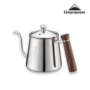 Ấm cổ ngỗng pha cà phê campingmoon SW-3 | Chất liệu inox 304, tay cầm làm bằng gỗ óc chó cao cấp