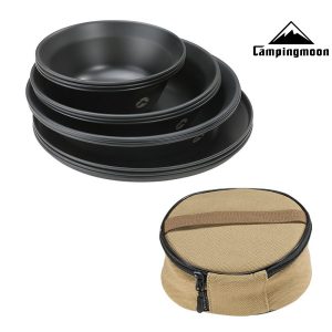 Bộ Chén Bát Đĩa Inox 4 Món Campingmoon S395/BKS395