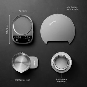 Cân cà phê hít từ tính đa chức năng Laybird Magattach Coffee Scale | Có chức năng hỗ trợ pha Espresso, Pour Over riêng biệt, Kích thước siêu nhỏ gọn